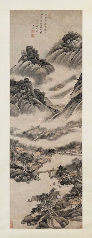 王鉴 山水 挂轴