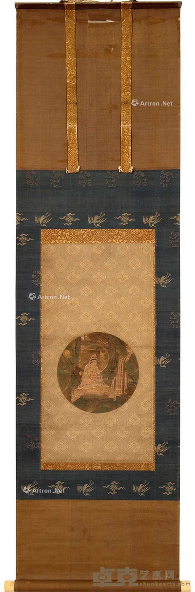 无款 观音圆光 挂轴 43×22cm