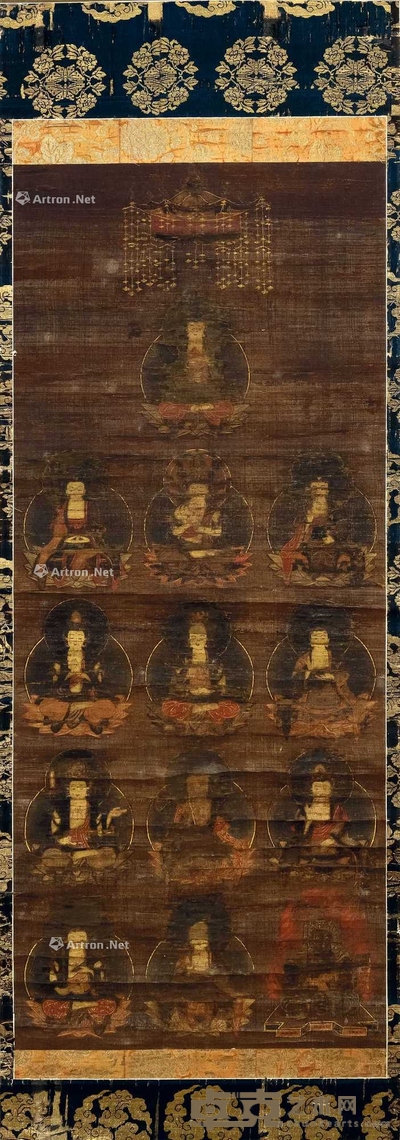 无款 佛画 挂轴 89×37.5cm
