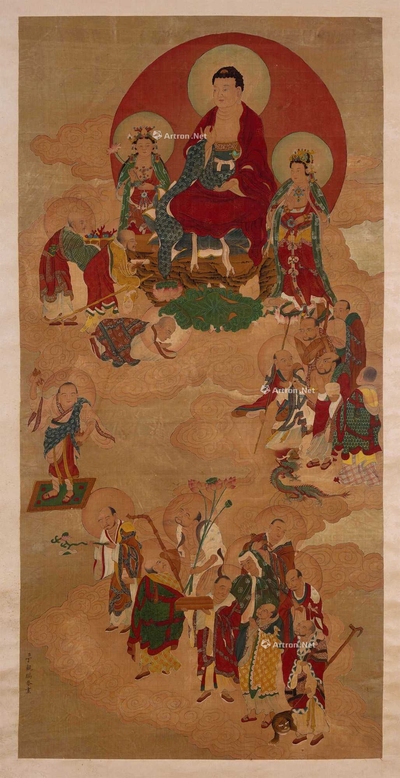 丁观鹏 佛画 挂轴