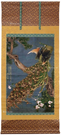 陆森 孔雀 挂轴