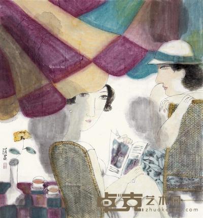 马小涓 仕女 镜片 94×90cm