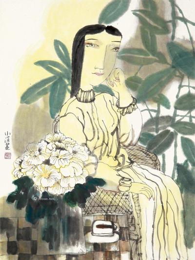马小涓 仕女 立轴