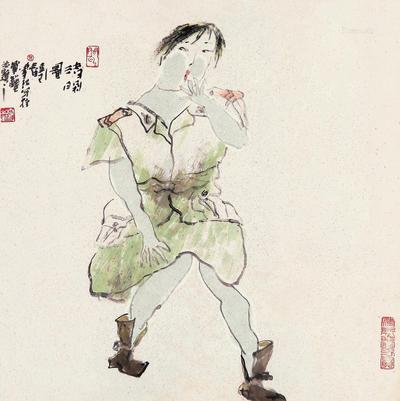 沈雪江 仕女 镜片