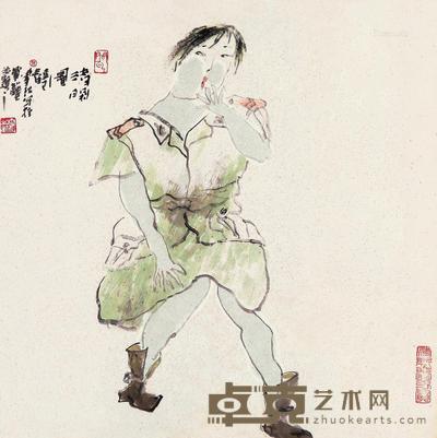 沈雪江 仕女 镜片 39×39cm