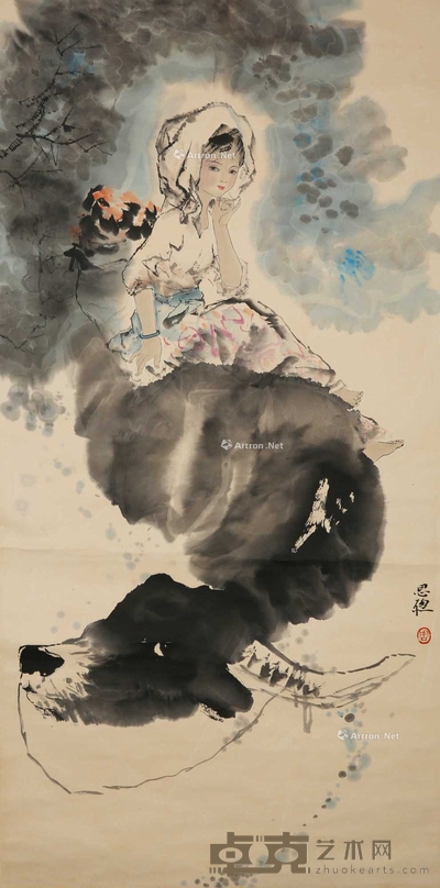 周思聪 牧牛 136×68cm