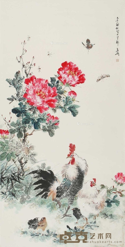 王雪涛 富贵大吉 136×68cm