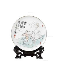 《老子出关图》瓷盘 （一件）
