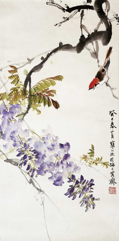 江寒汀 1953年作 花鸟 立轴