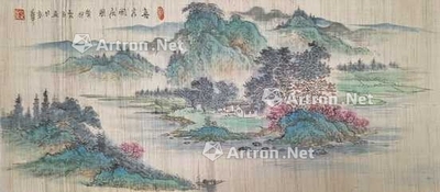 叶阿林 亚麻布孤品画《闲居图》
