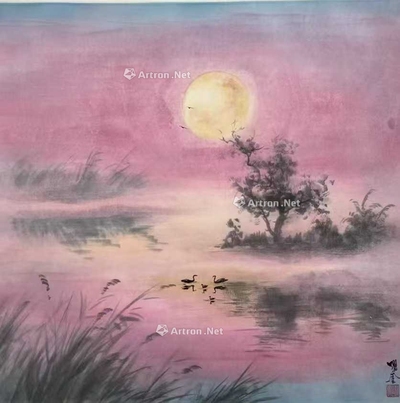 朱曜奎 月下芦歌 镜片