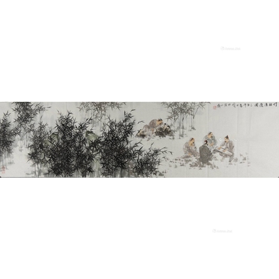 王明明 款 竹林清逸图 镜芯
