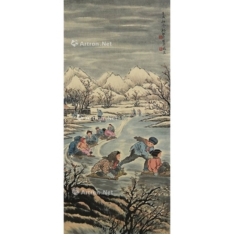钱松喦 款 人物 立轴