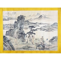 慕凌飞 款 高士图 镜片