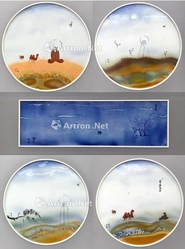 阿里·萨里汗 2012年 丝绸之路颜色釉瓷板画