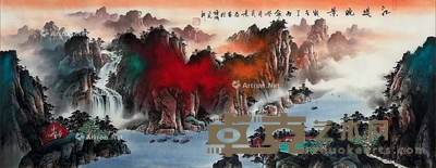 吴景存 江南晚堤 165×85cm