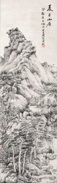 张大千 夏日山居 立轴