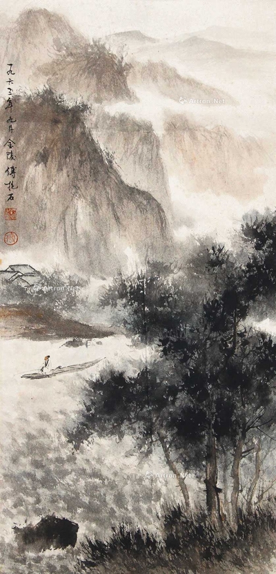 傅抱石 山水 立轴