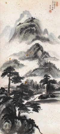 潘素 雨过云行 立轴