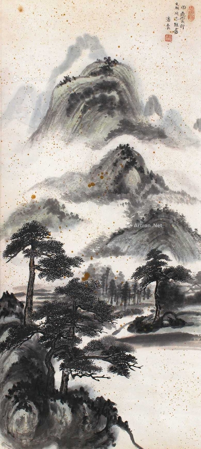 潘素 雨过云行 立轴