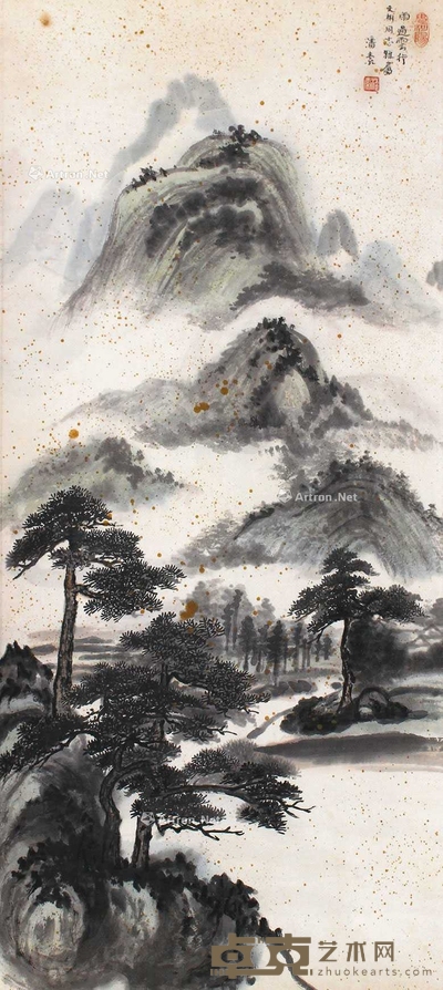 潘素 雨过云行 立轴 90×41cm