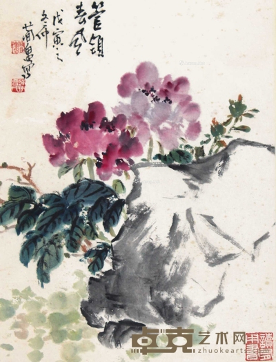 曹简楼 花卉 立轴 42×32cm