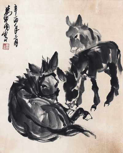 黄胄 墨驴 立轴