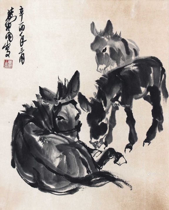 黄胄 墨驴 立轴