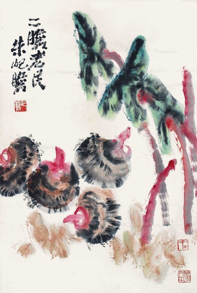 朱屺瞻 花卉 立轴