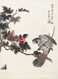 张大千 临宋人花鸟 立轴