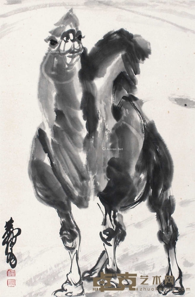 黄胄 骆驼 立轴 67×43cm