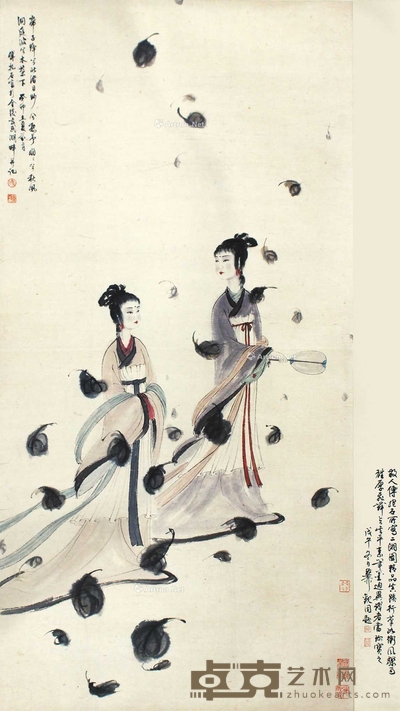 傅抱石 二湘图 立轴 38×68cm