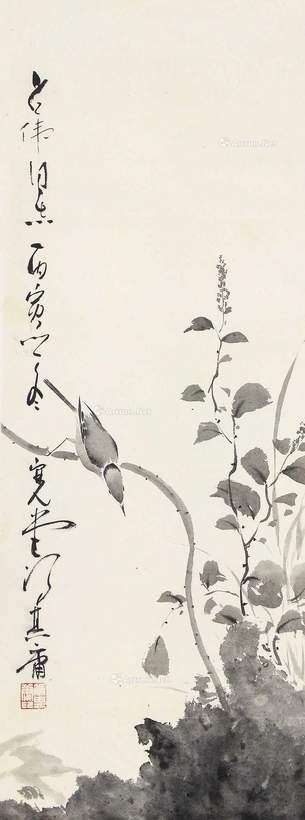 冯其庸 花鸟 立轴