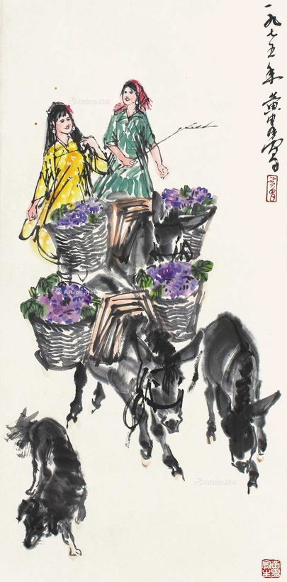 黄胄 赶驴图 立轴