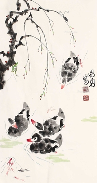 刘昌勇 鸭戏春水韵 镜片