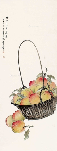 黄君璧 寿桃 立轴