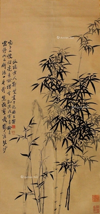 郑板桥 竹 立轴