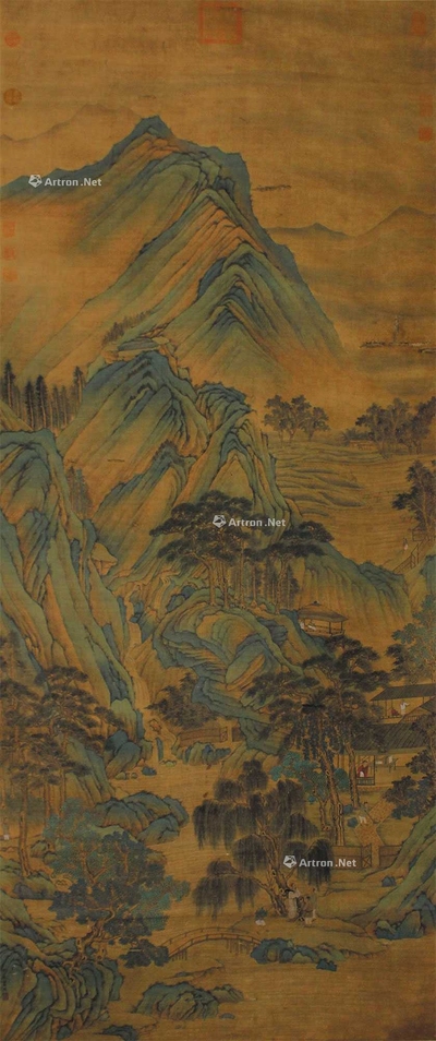 仇英 青绿山水 立轴