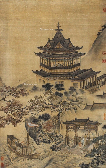 佚名 楼阁图 立轴