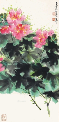 谢稚柳 芙蓉花 立轴