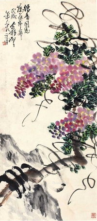 王个簃 花卉 立轴