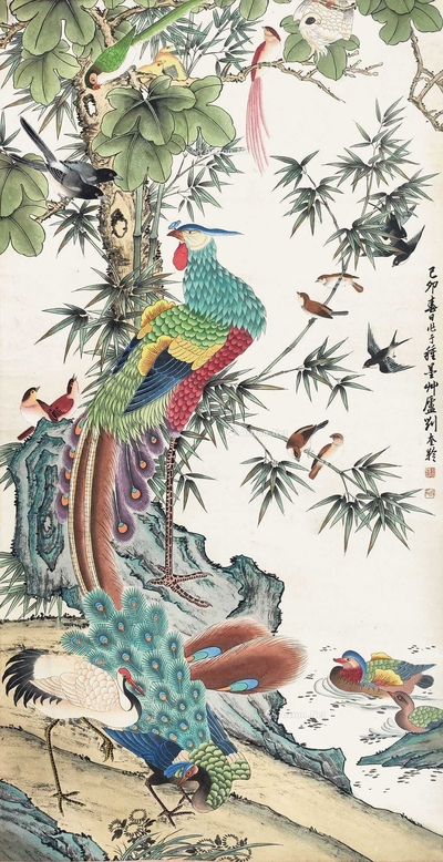 刘奎龄 花鸟 立轴