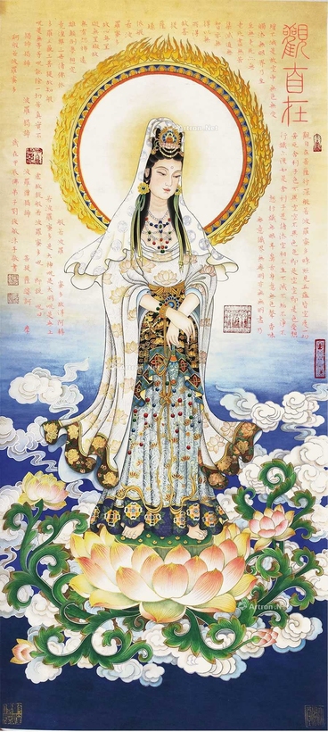 刘俊敏 敦煌岩彩造像系列观自在 镜片