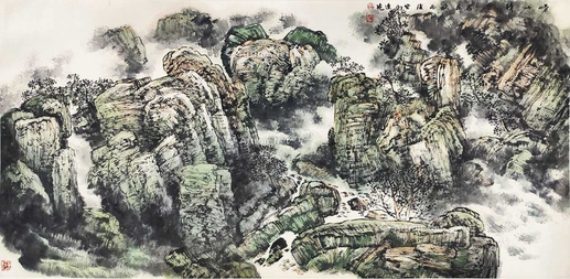 白云乡 山水 镜片
