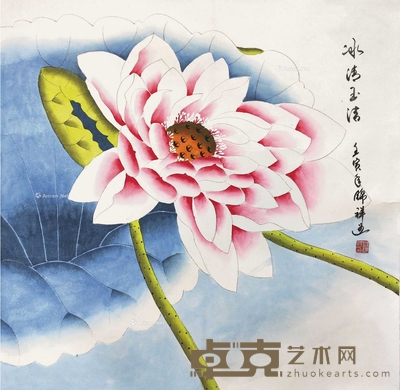 邓锦祥 荷花 镜片 68×68cm