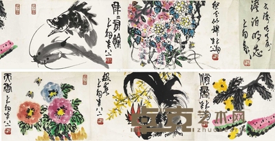 陈大羽 花卉长卷 长卷 466×33cm