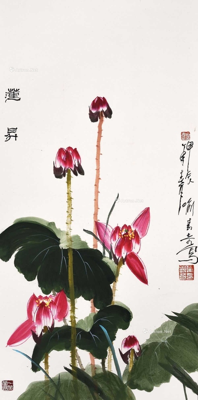 喻寿奇 莲昇 立轴