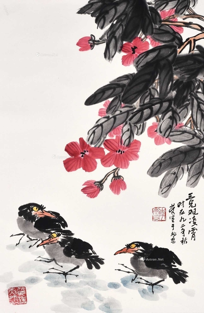 李庆宣 花鸟 托片