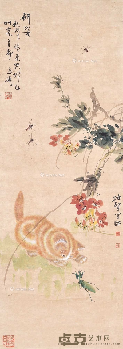 王雪涛 研姿 立轴 89×32cm