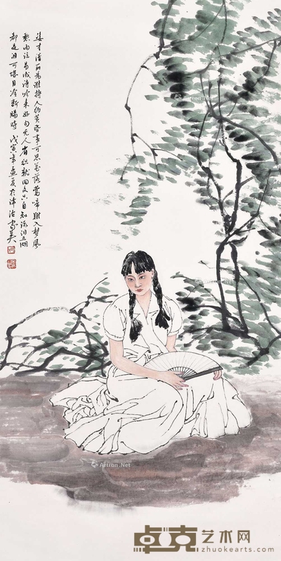何家英 人物 立轴 136×67cm